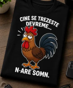 Tricou cu un motiv somn – Cine Se Trezeste devreme... n-are Somn. – tricou amuzant cu mesaj