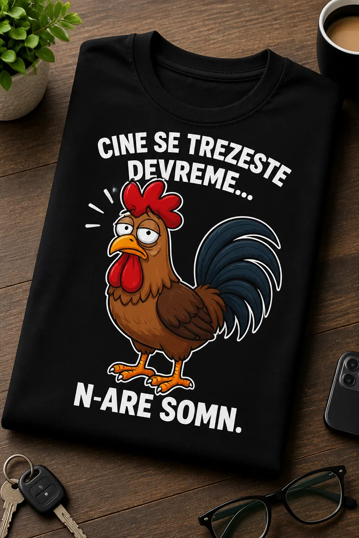 Tricou cu un motiv somn – Cine Se Trezeste devreme... n-are Somn. – tricou amuzant cu mesaj