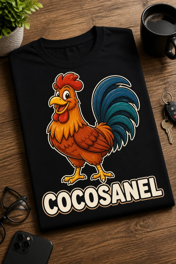 Tricou cu un motiv cocoșanel – Cocosanel – tricou amuzant cu mesaj