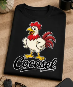 Tricou cu un motiv cocoșel – tricou amuzant cu mesaj