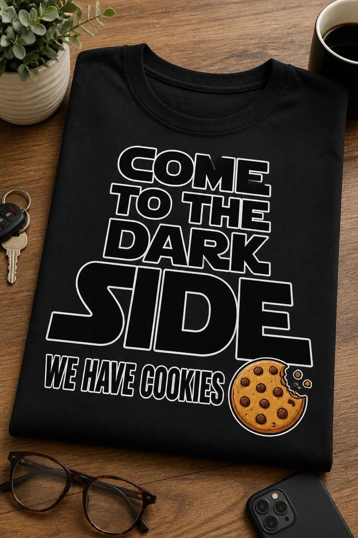 Tricou cu un motiv amuzant – Come to The dark side we Have Cookies – tricou amuzant cu mesaj