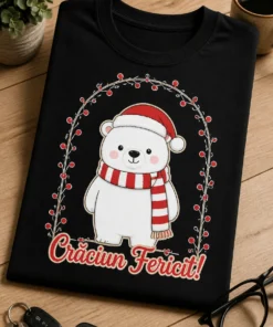 Tricou cu un motiv de Crăciun – Crăciun Fericit! – tricou amuzant cu mesaj