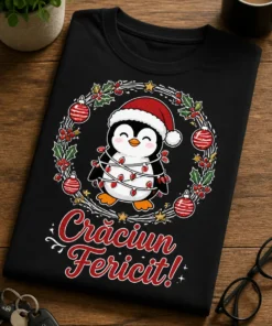 Tricou cu un motiv de Crăciun – Crăciun Fericit! – tricou amuzant cu mesaj