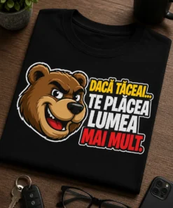 Tricou pentru persoanei sarcastice – Dacă Tăceai... te Plăcea lumea mai Mult. – tricou amuzant cu mesaj