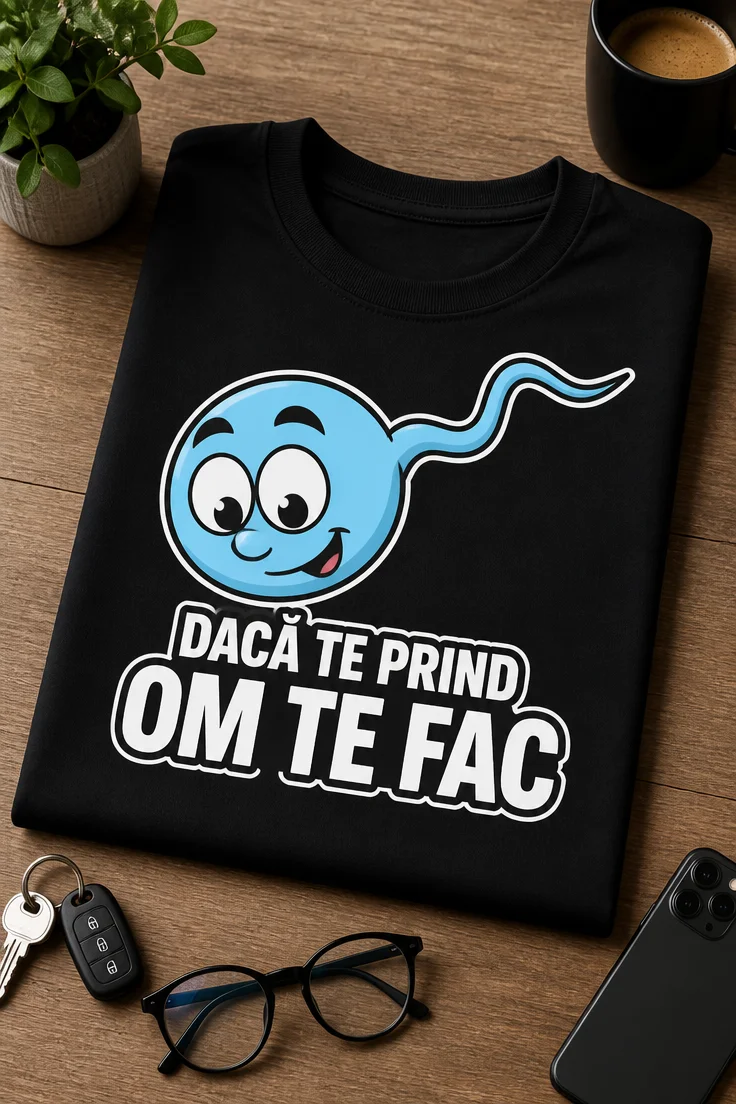 Tricou cu un motiv amuzant – Dacă Te Prind om Te Fac – tricou amuzant cu mesaj