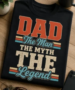 Tricou pentru tată – DAD The Man THE MYTH THE Legend – tricou amuzant cu mesaj