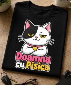 Tricou pentru stăpâna de pisică – Doamna cu Pisica – tricou amuzant cu mesaj