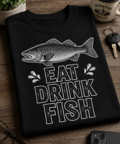 Tricou pentru pescar – Eat drink fish – tricou amuzant cu mesaj
