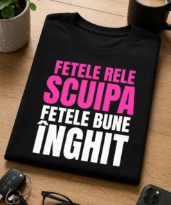 Tricou pentru femeia cu umor obraznic – Fetele Rele scuipa fetele Bune înghit – tricou amuzant cu mesaj