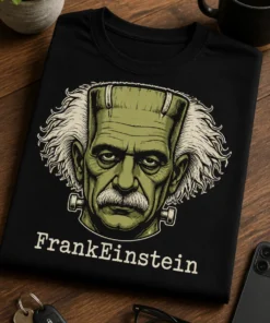 Tricou cu un motiv FrankEinstein – tricou amuzant cu mesaj