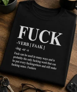 Tricou cu un motiv amuzant – Fuck -verb [ Faak ] -ing -er -s Fuck can be used in many ways and is probably the only fucking word that can be put every fuckingwhere and still make fucking sence. Fuckers – tricou amuzant cu mesaj