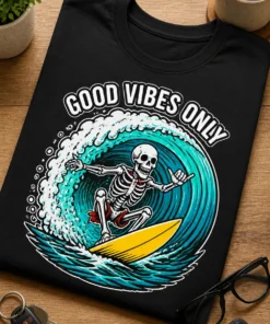 Tricou pentru persoanei pozitive – Good Vibes Only – tricou amuzant cu mesaj