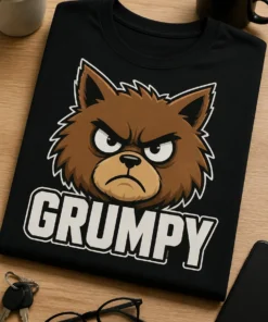 Tricou cu un motiv pisică morocănoasă – Grumpy – tricou amuzant cu mesaj