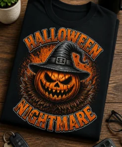 Tricou cu un motiv Halloween – Halloween nightmare – tricou amuzant cu mesaj