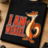 Tricou cu un motiv nevăstuică – I Am weasel. – tricou amuzant cu mesaj