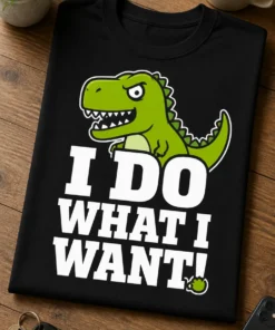 Tricou cu un motiv dinozaur amuzant – I Do what I want! – tricou amuzant cu mesaj