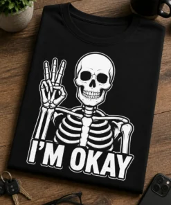 Tricou cu un motiv scurt – I’m Okay – tricou amuzant cu mesaj