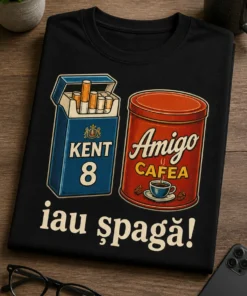 Tricou cu un motiv șpagă – KENT 8 Amigo CAFEA iau șpagă! – tricou amuzant cu mesaj