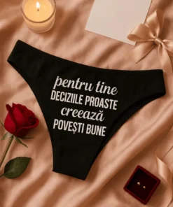 Lenjerie damă Decizii proaste povești bune, cadou amuzant cu mesaj haios pentru femei