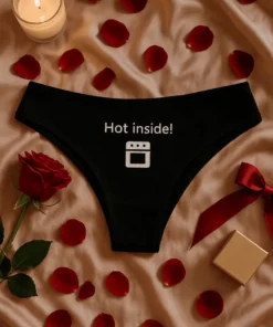 Lenjerie damă Hot inside, cadou zi de naștere pentru femei cu simțul umorului