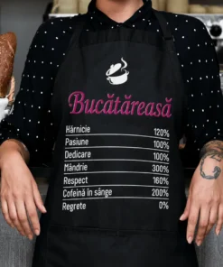 Șorț amuzant Bucătăreasă harnică cu design haios pentru cadou