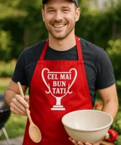 Șorț amuzant Cel mai bun tati cu mesajul CEL MAI BUN TATI