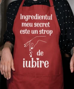 Șorț amuzant Ingredient secret cu iubire, cadou haios pentru pasionații de gătit