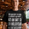 Tricou amuzant Băut cu moldovenii cu mesaj printat haios pentru cadou
