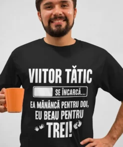 Tricou amuzant Beau pentru trei cu mesaj pentru viitor tătic