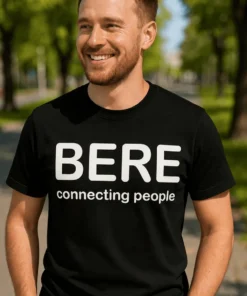 Tricou amuzant Bere connecting people, cadou de zi de naștere pentru prietenul care adună gașca