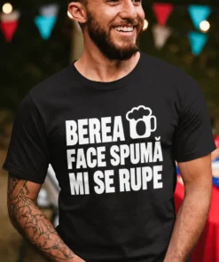 Tricou amuzant Bere și nepăsare cu design haios pentru cadou