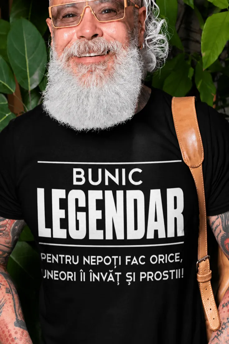 Tricou amuzant bunic legendar pentru nepoți, cadou haios pentru bunic