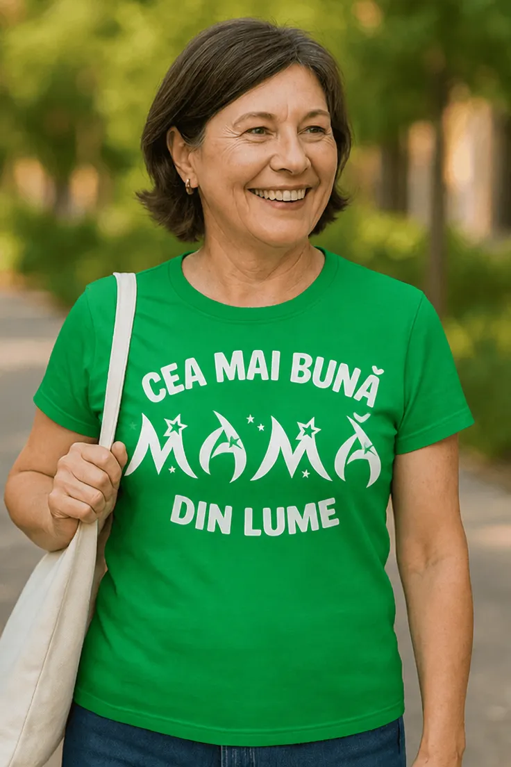 Tricou amuzant Cea mai bună mamă cu mesaj pentru cadou