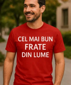 Tricou amuzant Cel mai bun frate cu mesajul CEL MAI BUN FRATE DIN LUME