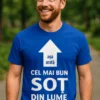 Tricou amuzant Cel mai bun soț cu mesaj tipărit pentru cadou
