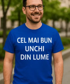 Tricou amuzant Cel mai bun unchi cu mesajul CEL MAI BUN UNCHI DIN LUME