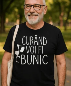 Tricou amuzant Curând voi fi bunic cu mesajul CURÂND VOI FI BUNIC