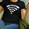Tricou amuzant Dacă în rai nu e wifi cu mesajul DACĂ ÎN RAI NU E WIFI EU NU URC.