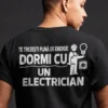 Tricou amuzant Energie cu electrician, cadou haios cu mesaj pentru electrician