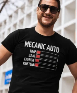 Tricou amuzant energie mecanic auto cu design pentru mecanici auto