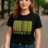 Tricou amuzant Expensive cod de bare cu imprimeu EXPENSIVE