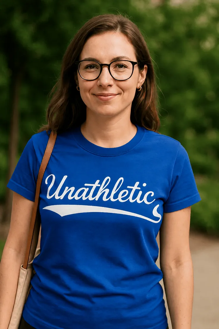 Tricou amuzant Fără talent sportiv cu mesajul Unathletic