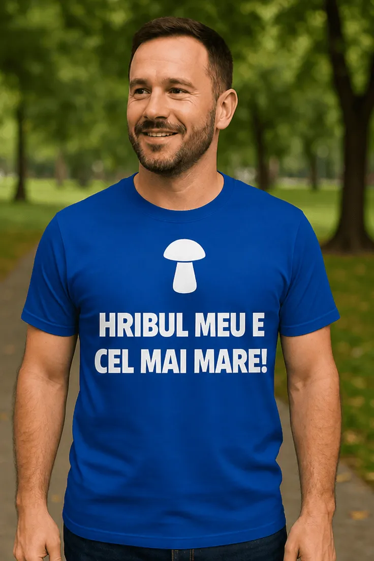 Tricou amuzant Hribul meu e cel mai mare cu mesaj haios pentru cadou