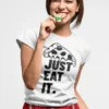 Tricou amuzant Just eat it pizza cu mesajul JUST EAT IT. si design haios inspirat de pizza