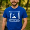 Tricou amuzant Mănâncă căcat cu mesajul MĂNÂNCĂ CĂCAT imprimat frontal
