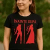 Tricou amuzant Înainte după cu design haios și mesajul ÎNAINTE DUPĂ