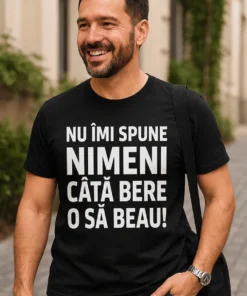 Tricou amuzant Nimeni nu îmi numără berea, cu imprimeu haios pentru iubitorii de bere