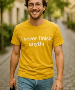 Tricou amuzant Nu termin nimic cu textul i never finish anythi imprimat frontal