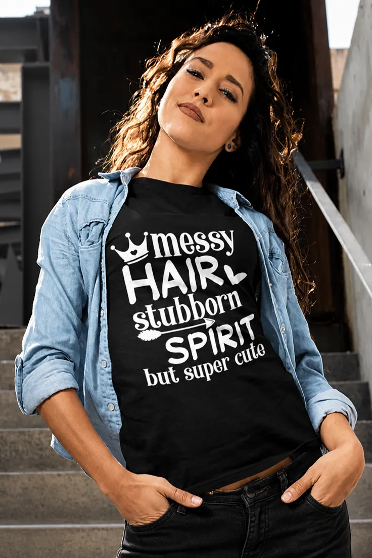 Tricou amuzant Păr ciufulit spirit rebel cu design haios și mesaj funny pentru cadou