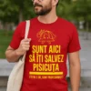 Tricou amuzant pompier salvator de pisici cu design haios pentru cadou